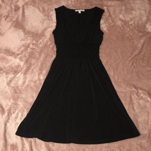 Summer mid length black stretch dress